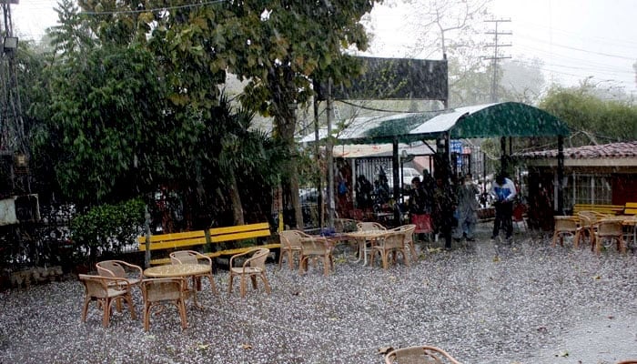 View of heavy hail downpour of winter season. — PPI/File